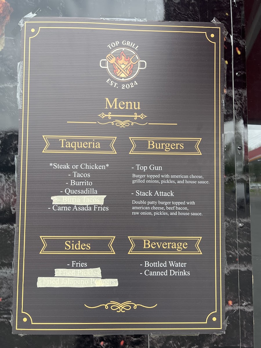Top Grill Photo Menu 1