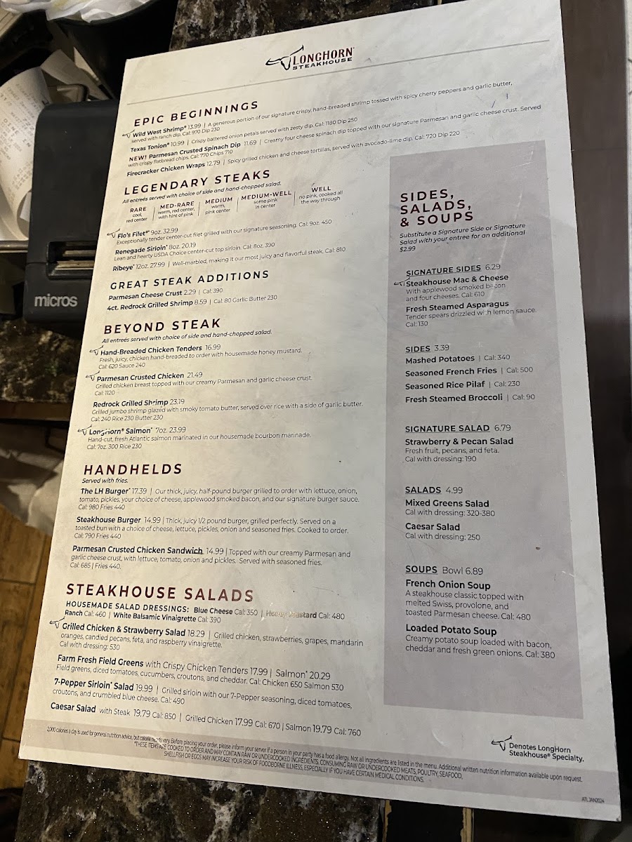 LongHorn Steakhouse Photo Menu 10