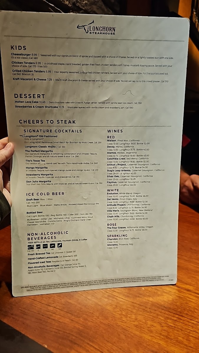 LongHorn Steakhouse Photo Menu 8