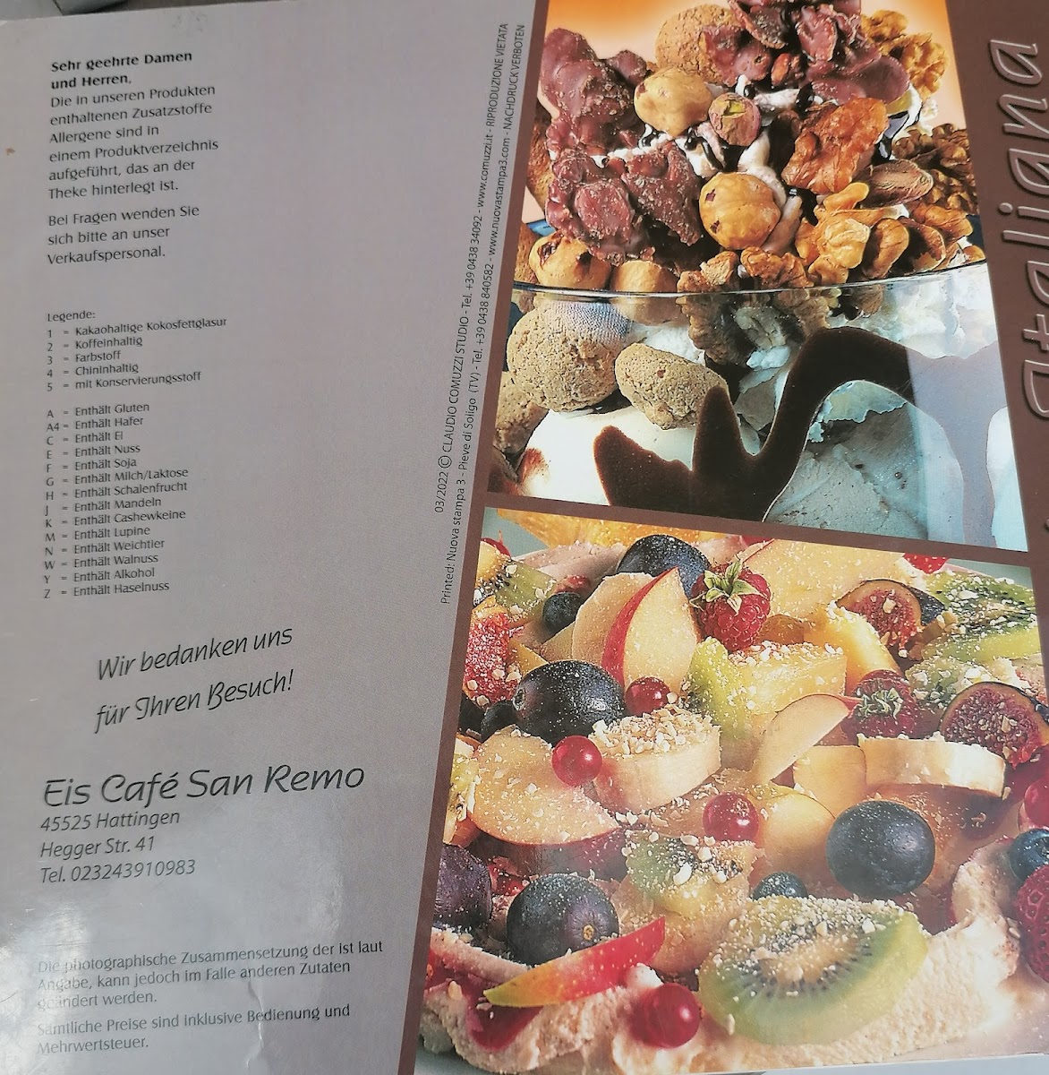 Eiscafe San Remo Photo Menu 1