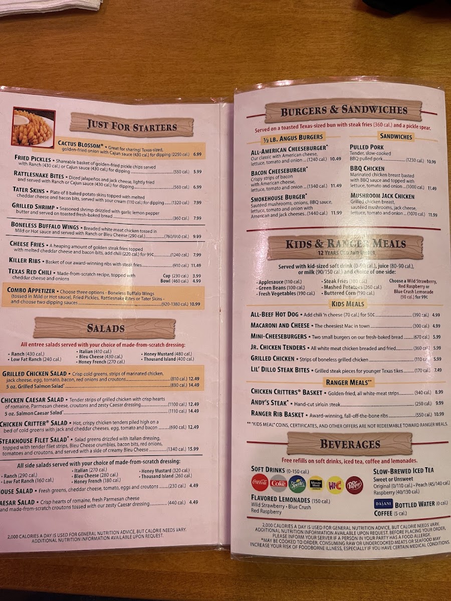 Texas Roadhouse Photo Menu 4
