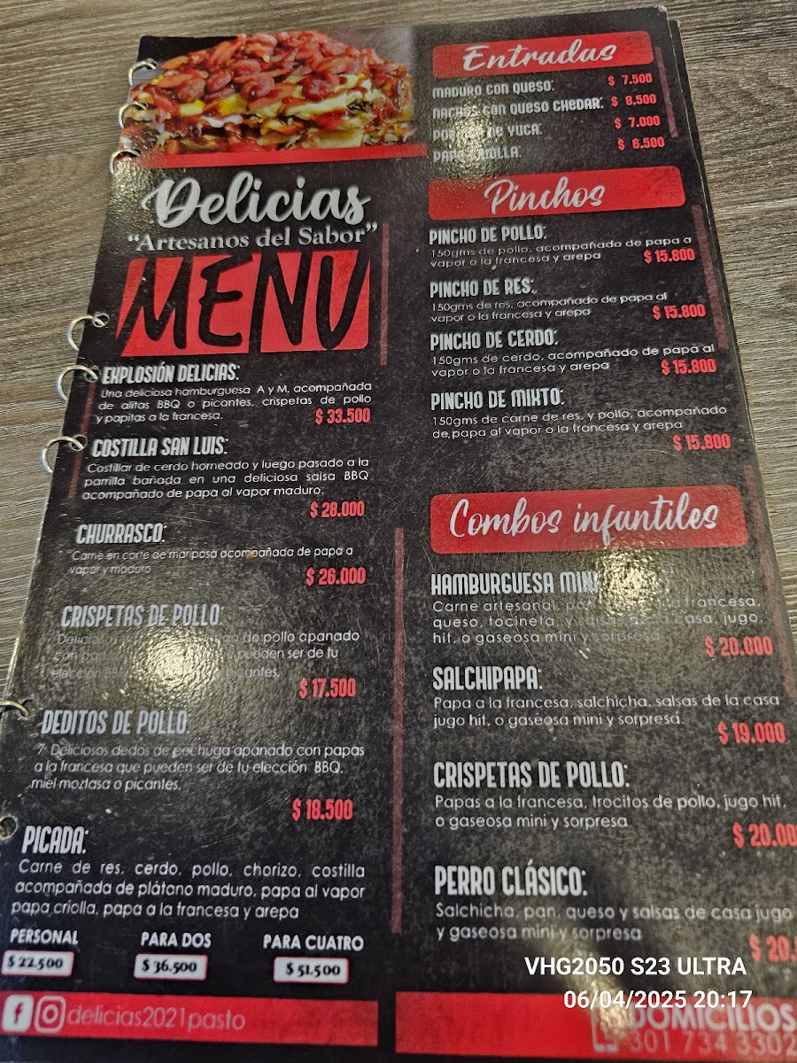 Delicias Photo Menu 1