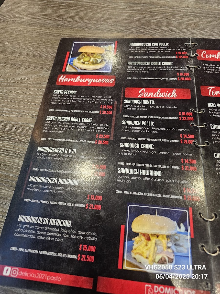 Delicias Photo Menu 2