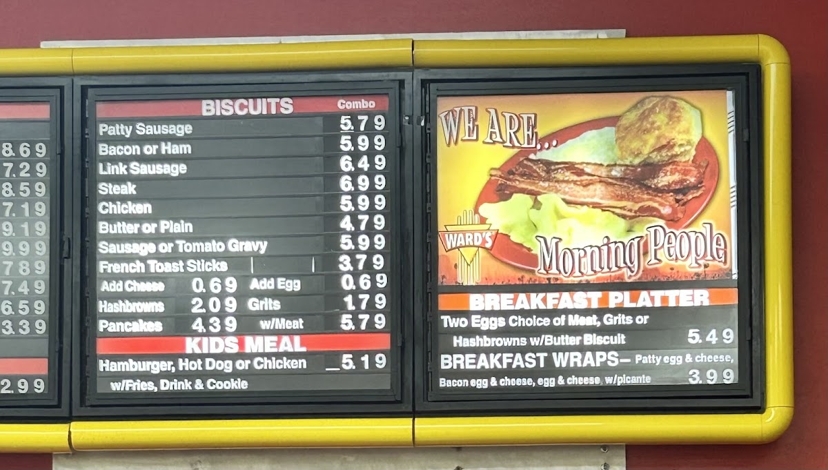 Ward's Restaurant Photo Menu 1
