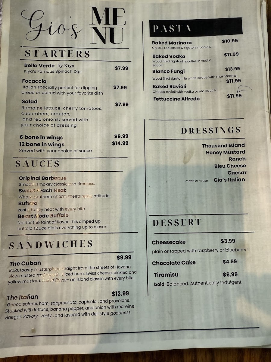 Gio’s Pizzeria Photo Menu 3