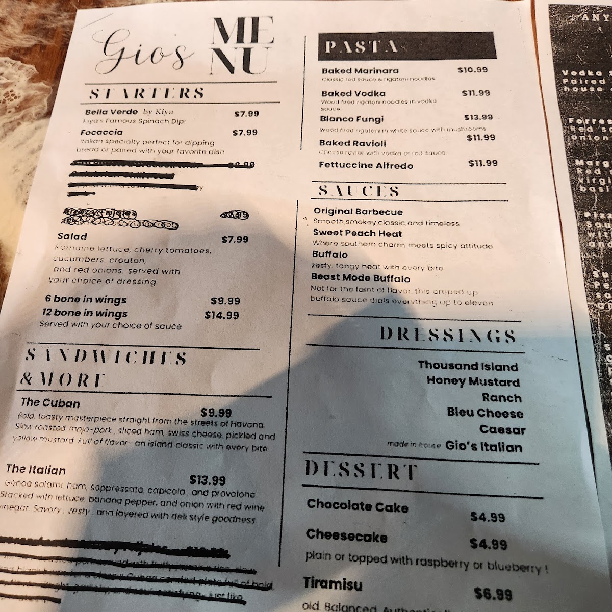 Gio’s Pizzeria Photo Menu 5