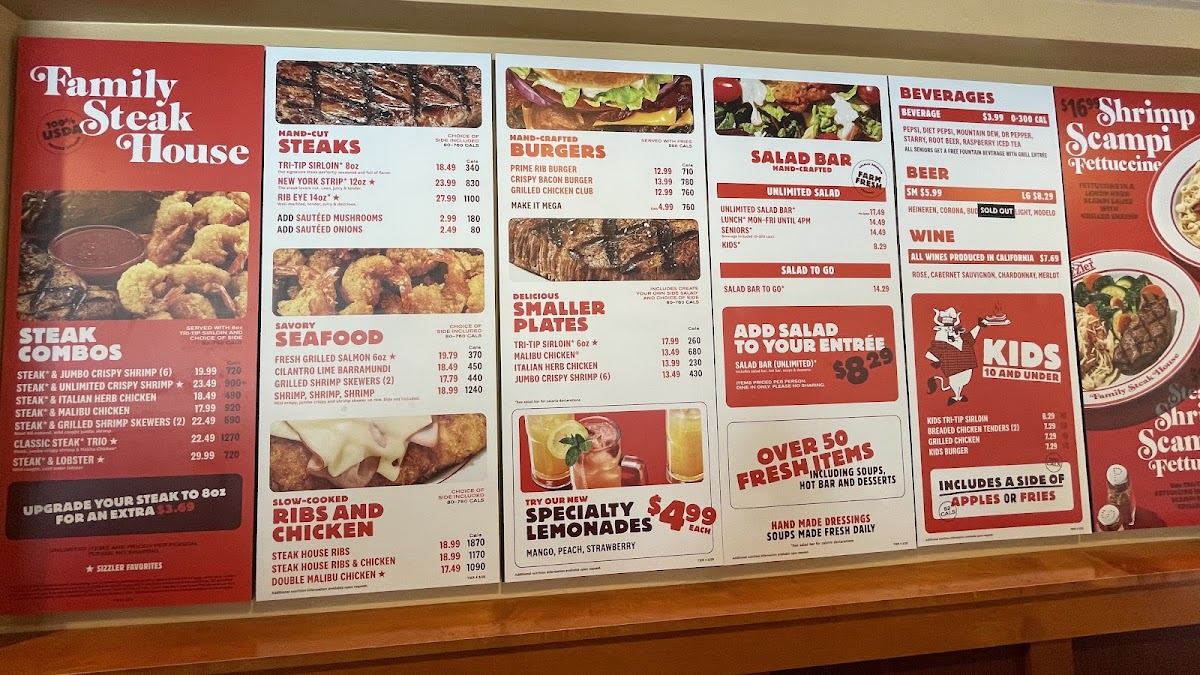 Sizzler Photo Menu 1