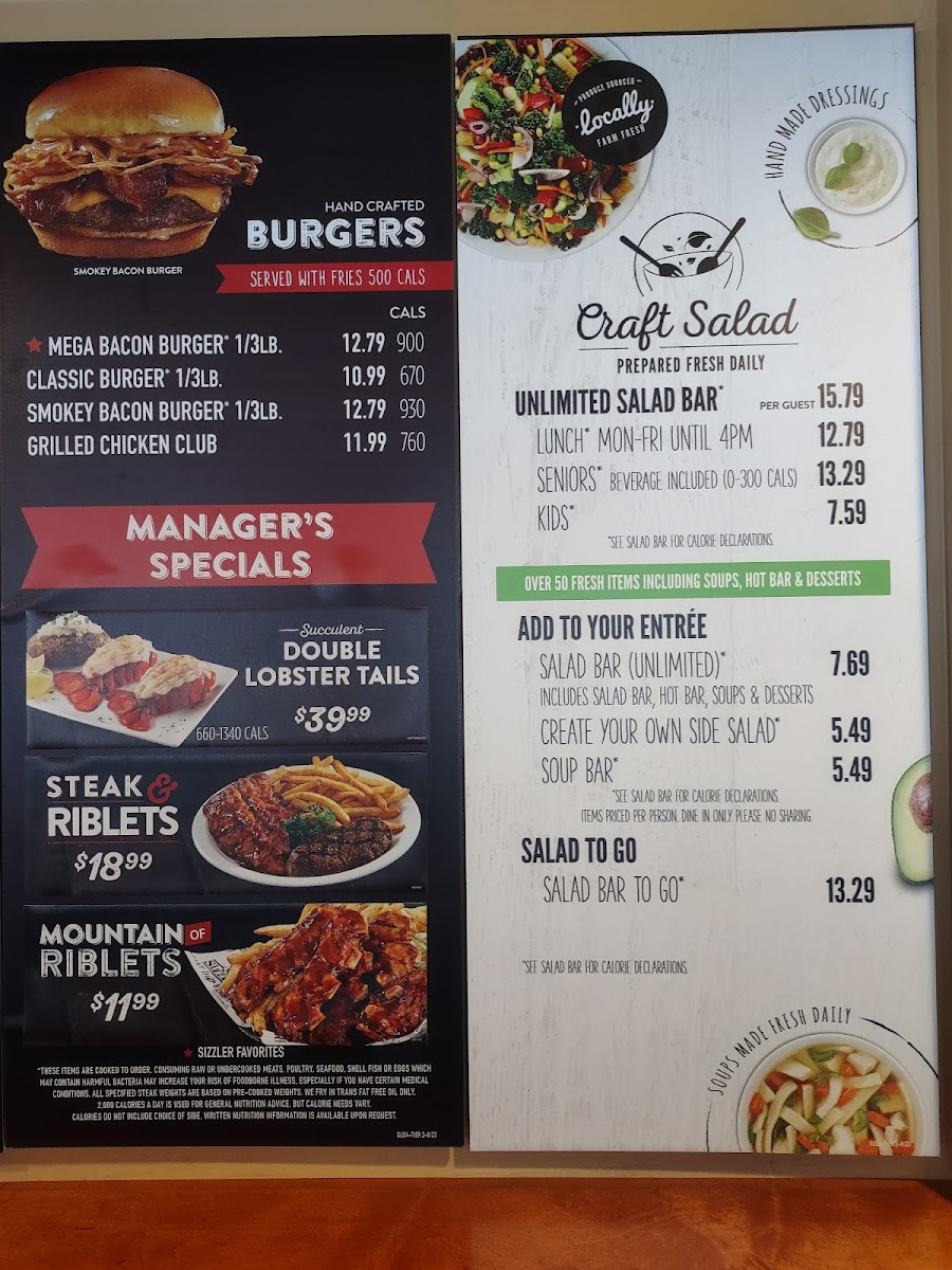 Sizzler Photo Menu 3