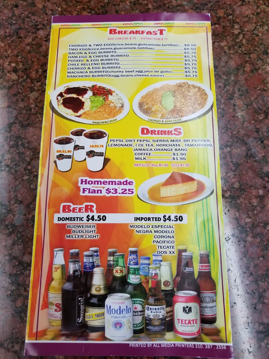 El Tarasco Photo Menu 6