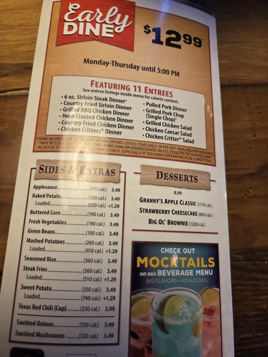 Texas Roadhouse Photo Menu 1