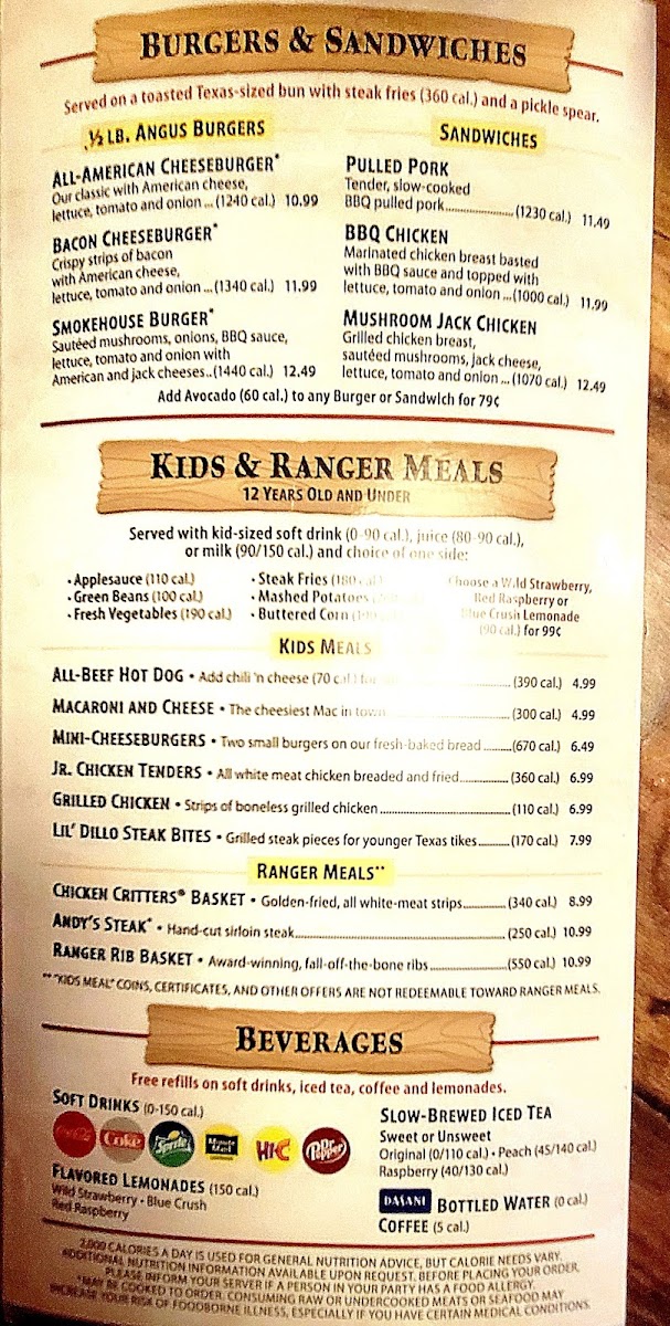 Texas Roadhouse Photo Menu 2