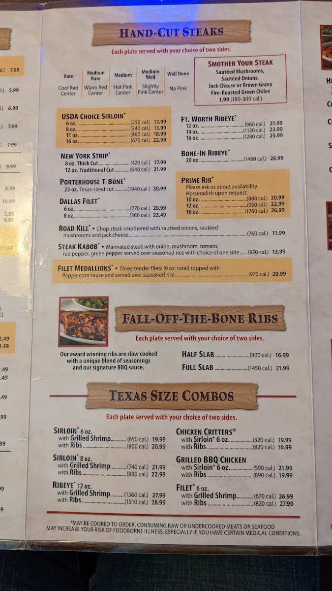 Texas Roadhouse Photo Menu 5