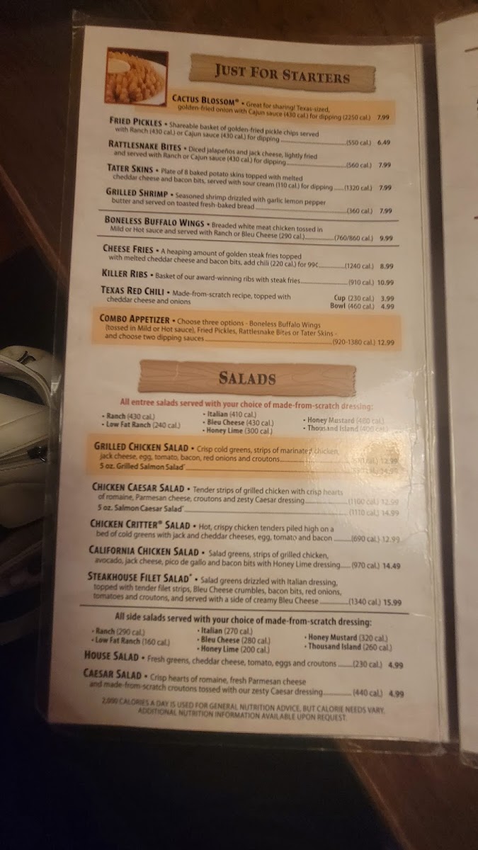 Texas Roadhouse Photo Menu 7