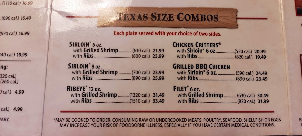 Texas Roadhouse Photo Menu 9