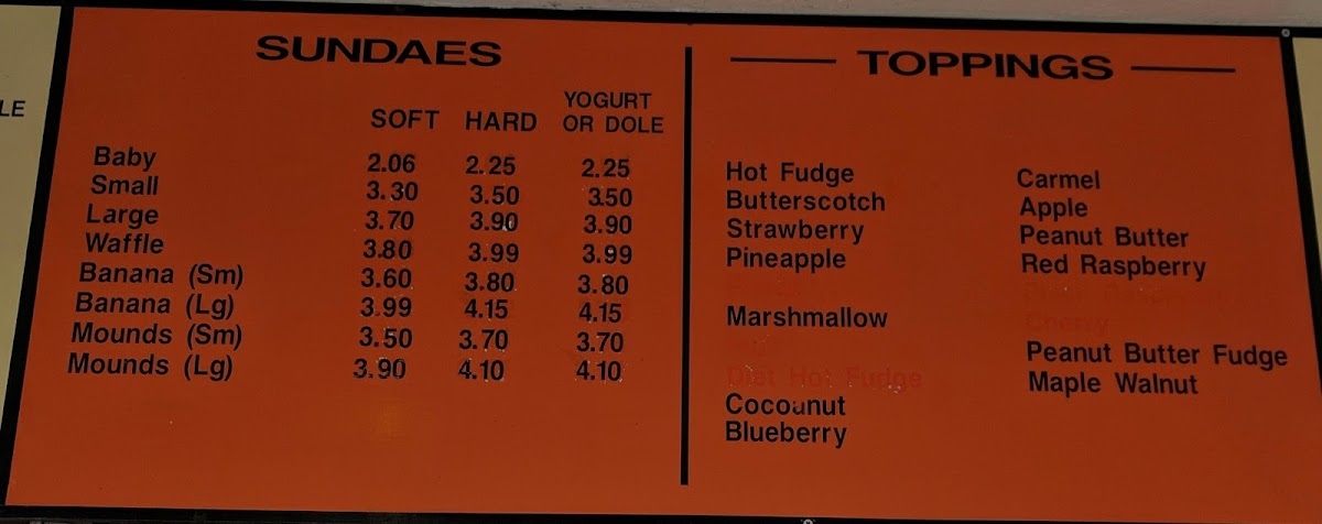 Houlton Farms Dairy Bar Photo Menu 3