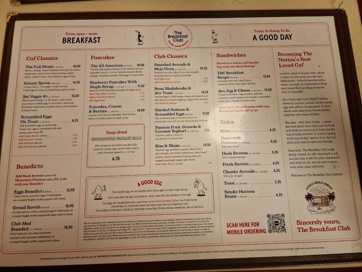 The Breakfast Club Photo Menu 2