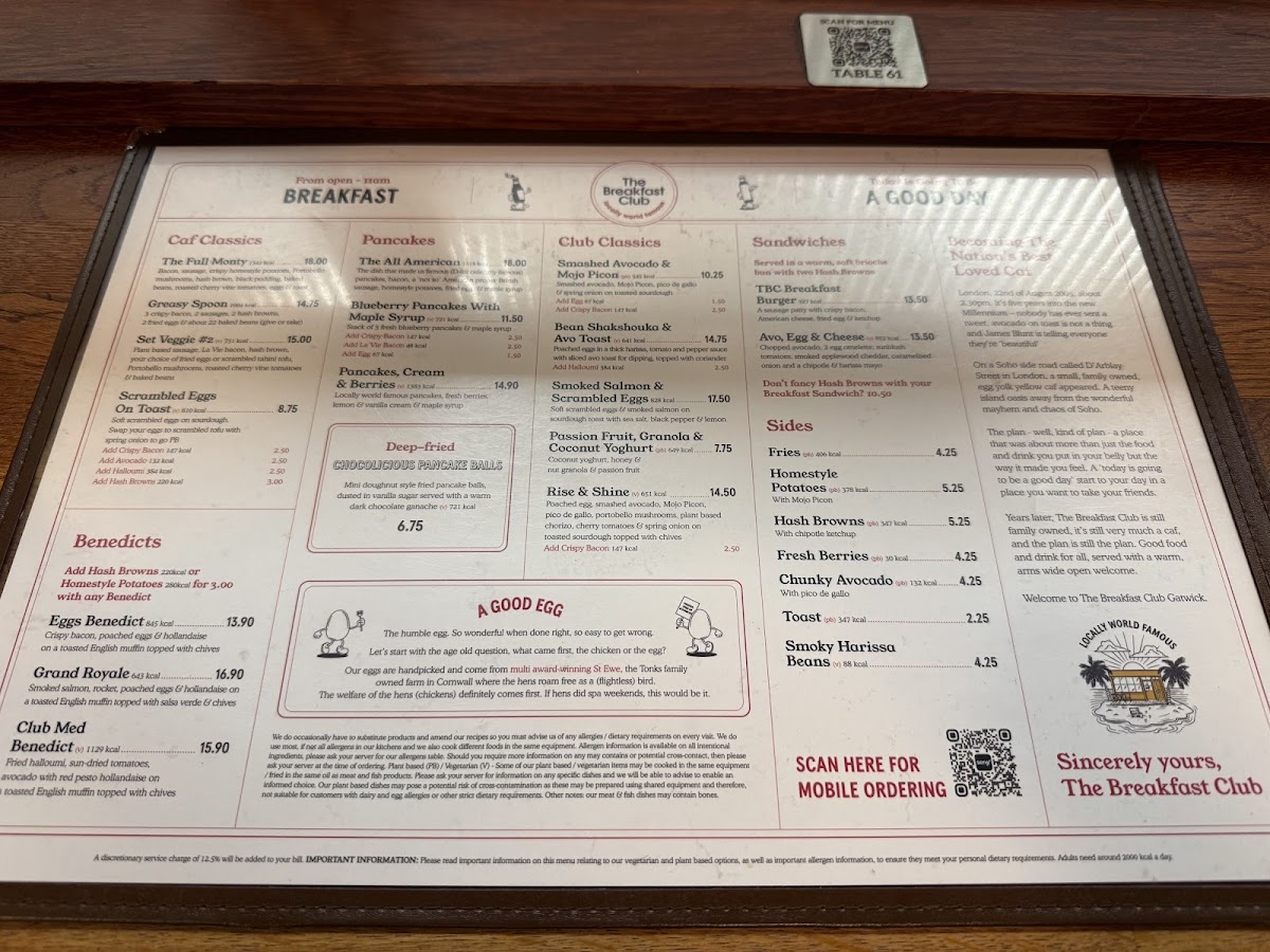 The Breakfast Club Photo Menu 3