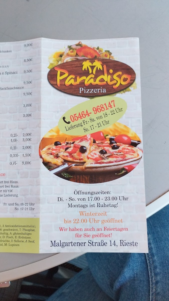 Pizzeria Paradiso Photo Menu 3