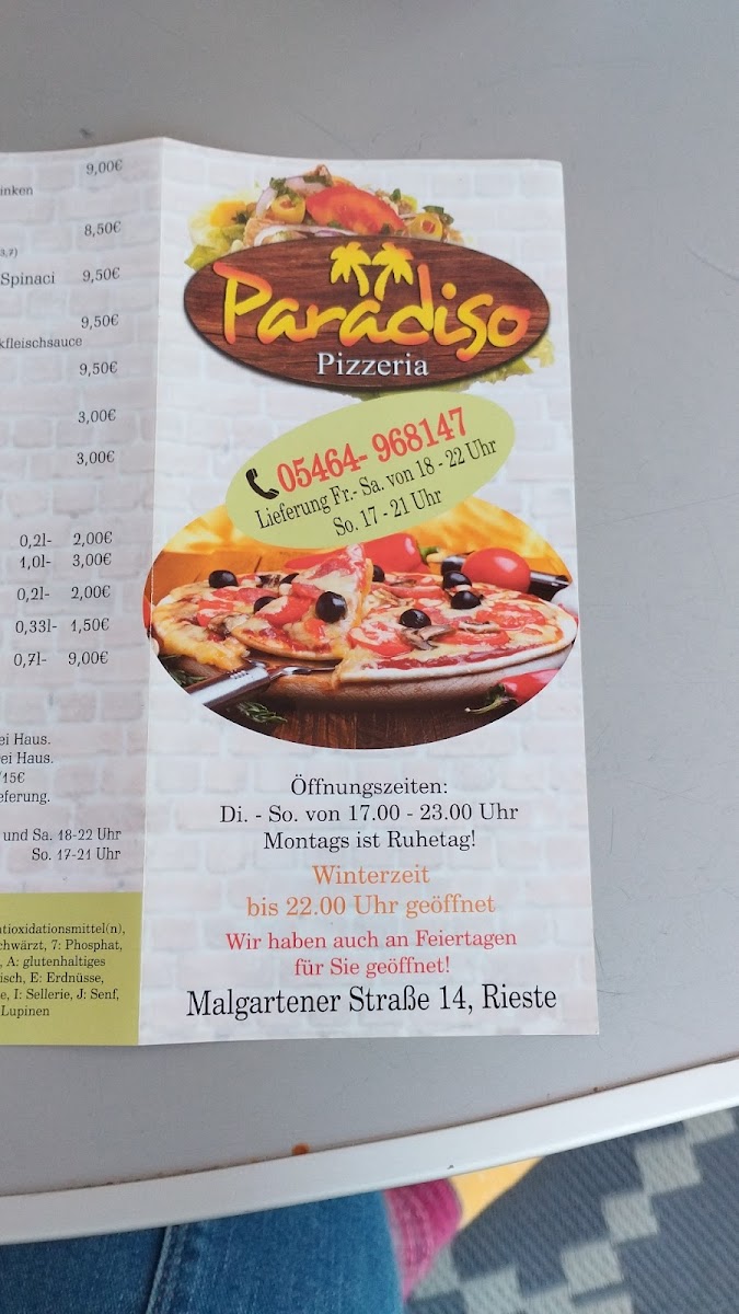 Pizzeria Paradiso Photo Menu 4
