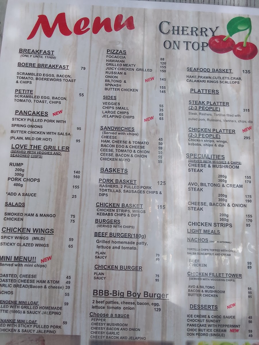 Cherry on Top. Photo Menu 4