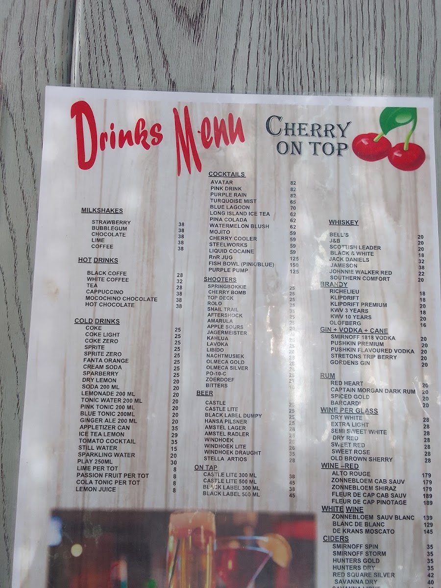 Cherry on Top. Photo Menu 5