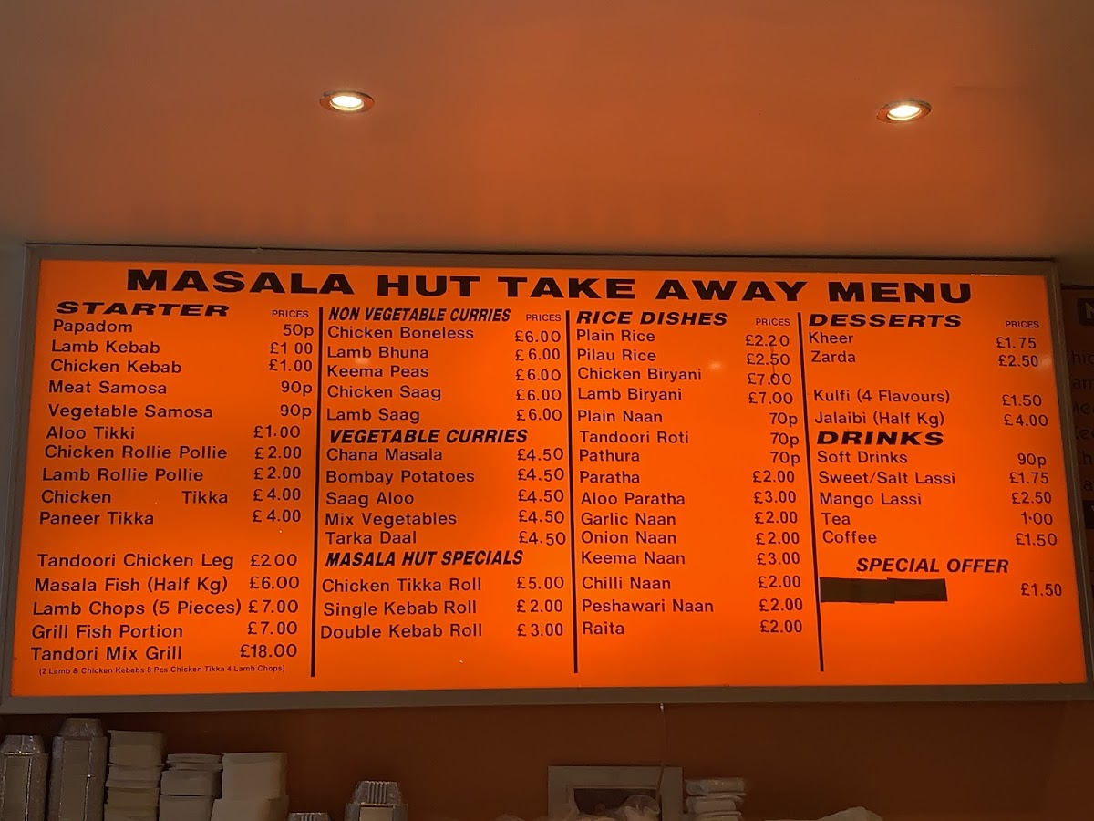 Masala Hut Photo Menu 1