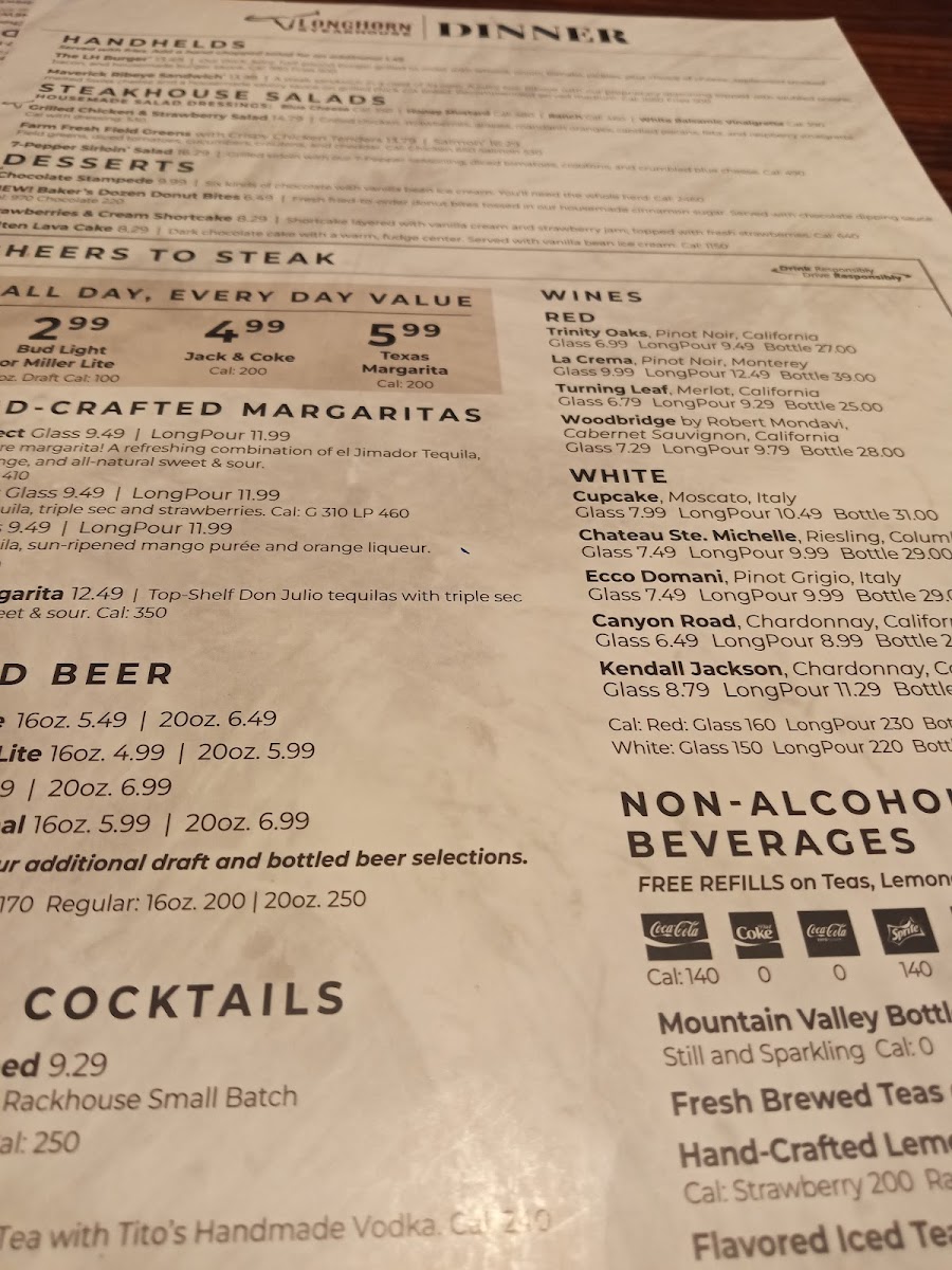 LongHorn Steakhouse Photo Menu 6