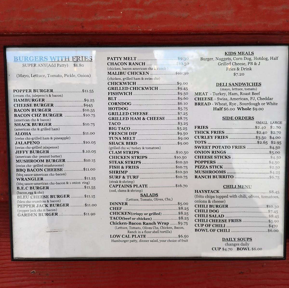 Snack Shack Photo Menu 2