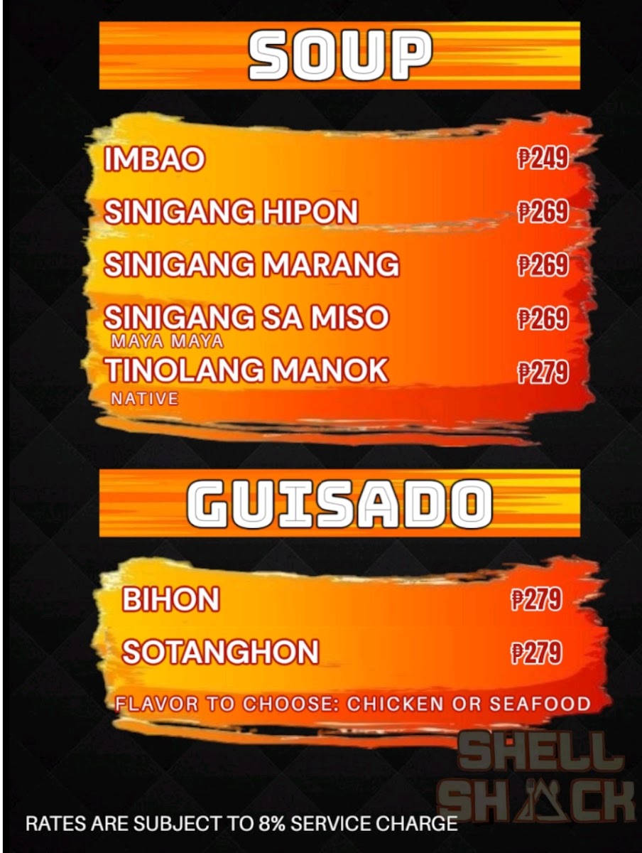 SHELL SHACK Photo Menu 1