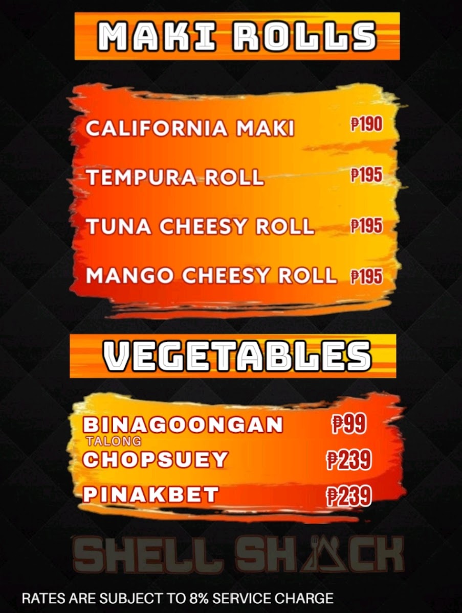 SHELL SHACK Photo Menu 2
