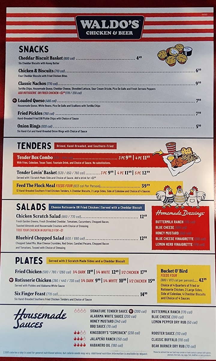 Waldo's Chicken & Beer Photo Menu 1