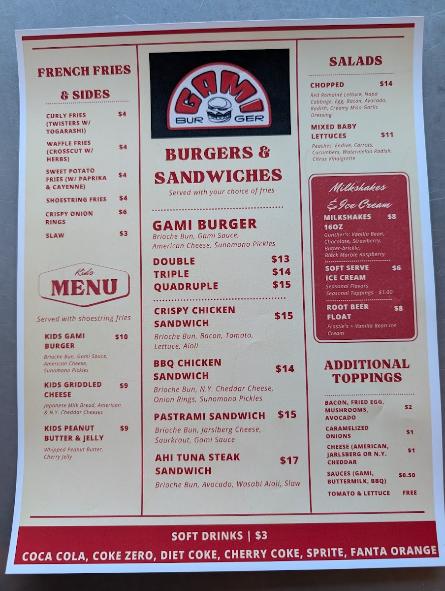 Gami Burger Photo Menu 3