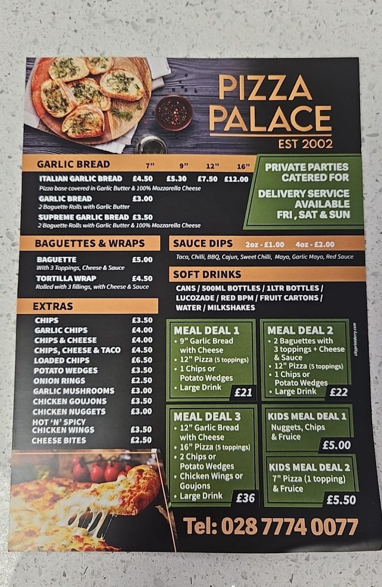 Pizza Palace Photo Menu 1