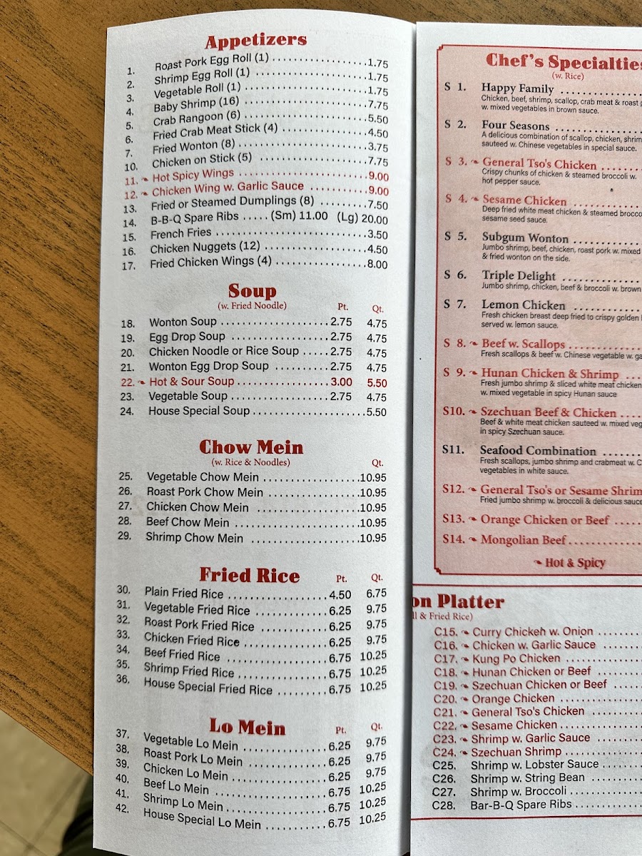 China House Photo Menu 2
