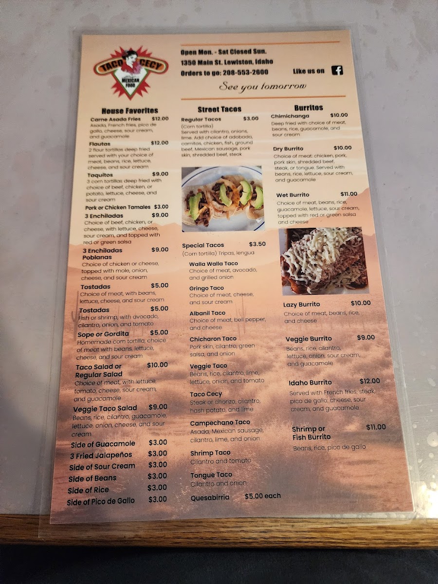 Tacos Cecy Photo Menu 2