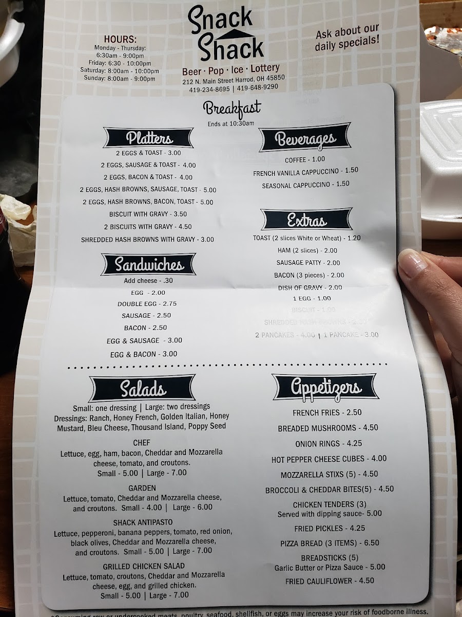 Snack Shack Photo Menu 2