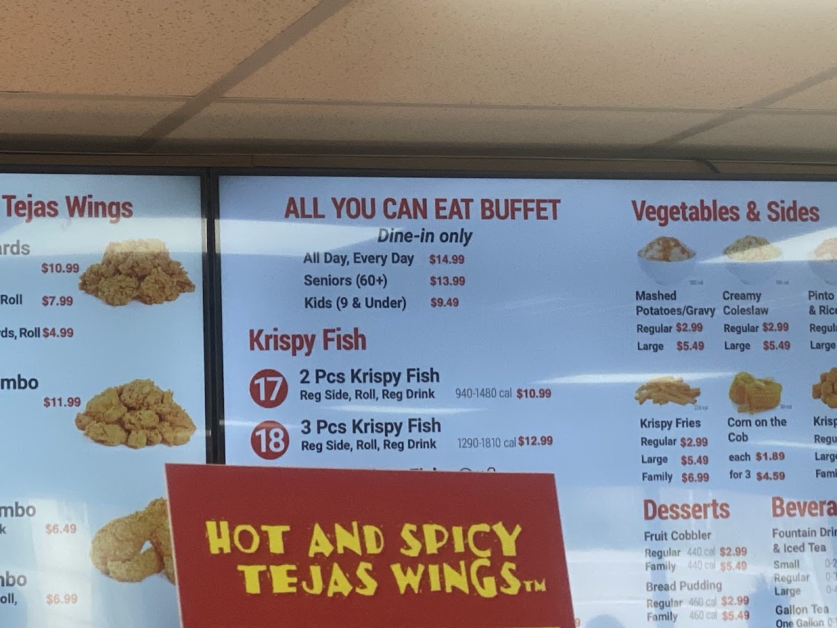 Hartz Chicken Buffet Photo Menu 1