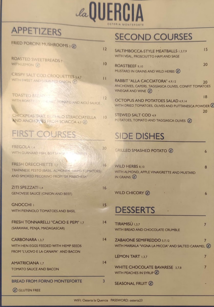 Osteria La Quercia Photo Menu 10