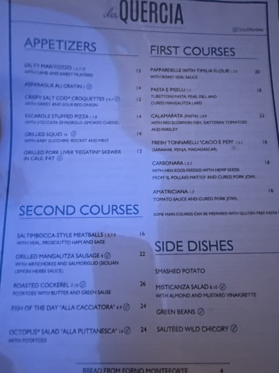 Osteria La Quercia Photo Menu 2