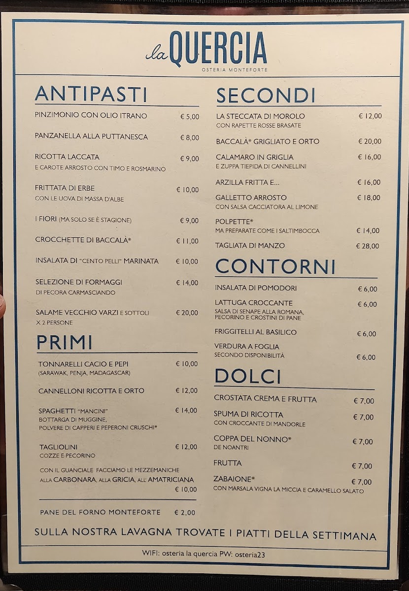 Osteria La Quercia Photo Menu 7