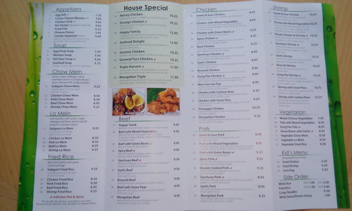 CHINA HOUSE Photo Menu 7
