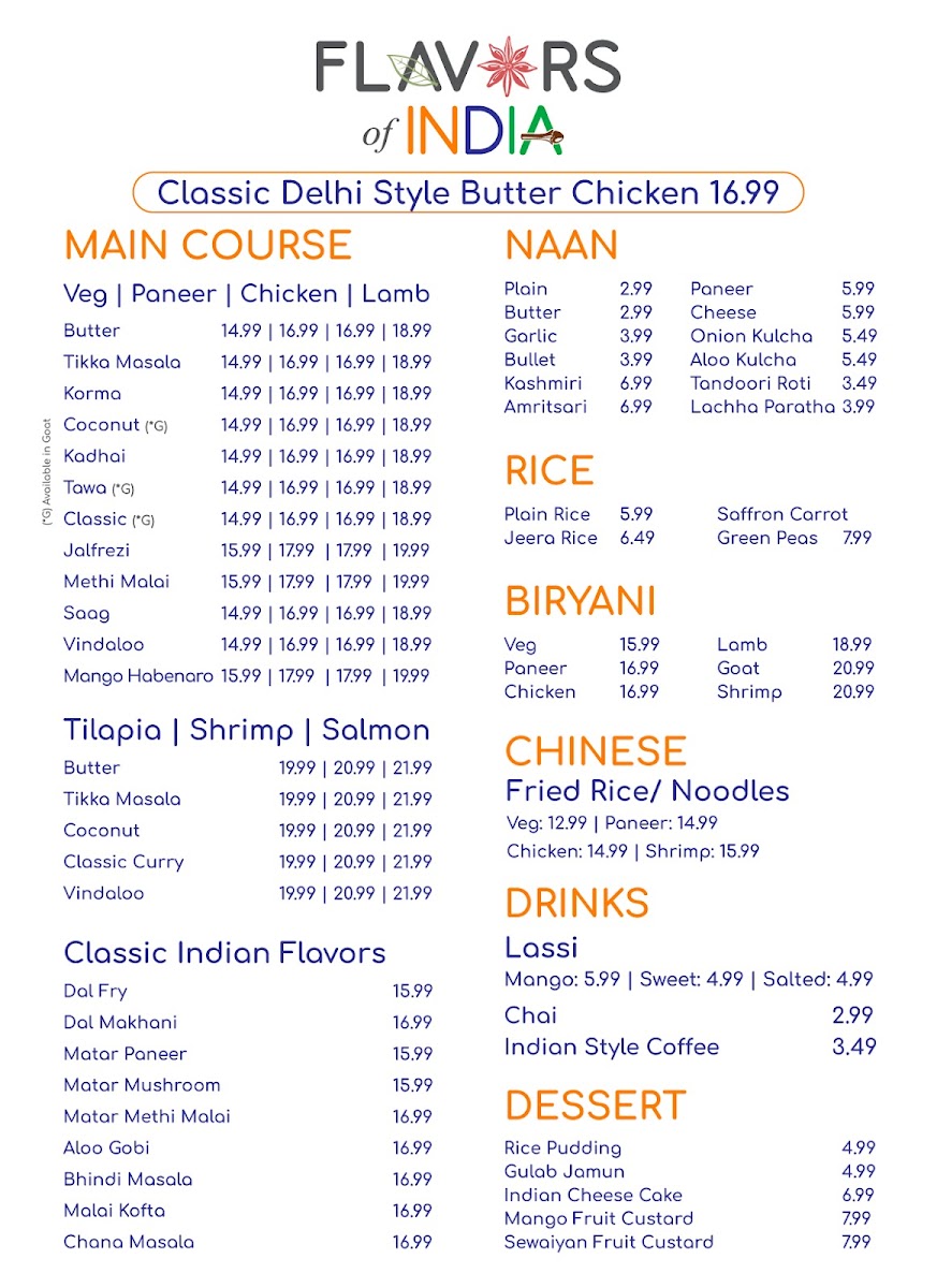 Flavors Of India Photo Menu 2