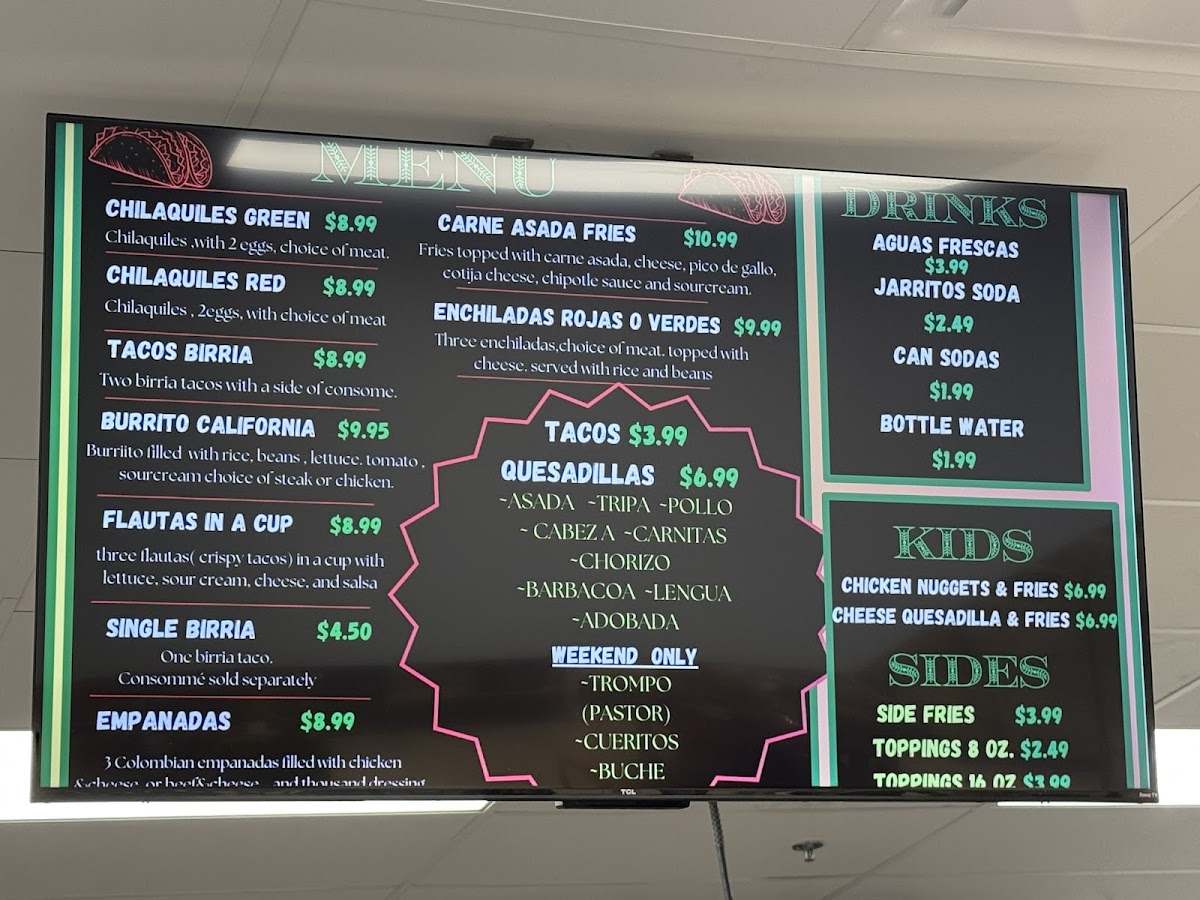Rico's Tacos Photo Menu 1