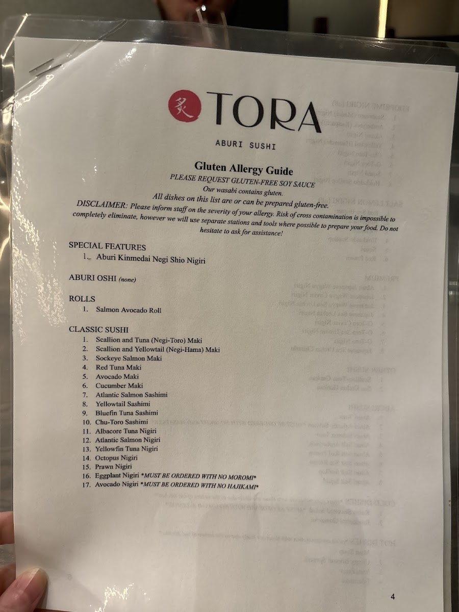 TORA Photo Menu 6