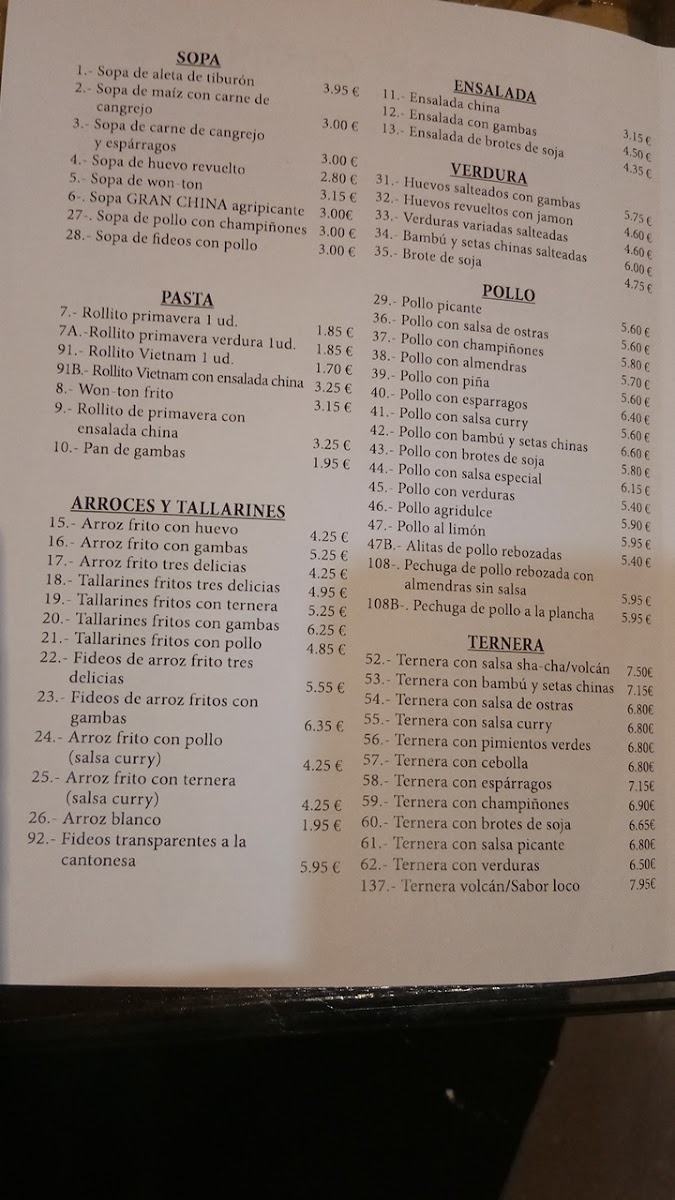 Restaurante Gran China Photo Menu 7