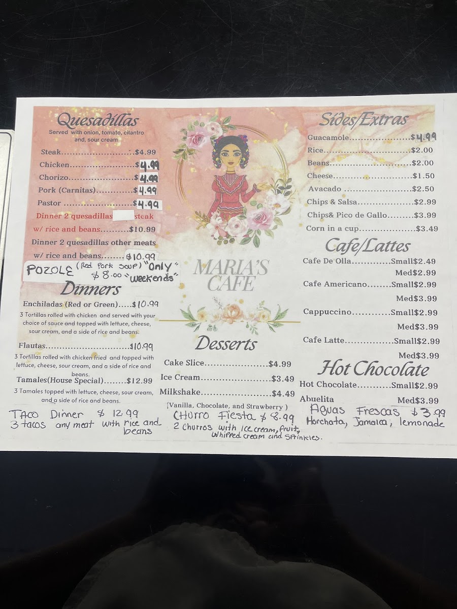 Maria’s Cafe Photo Menu 1