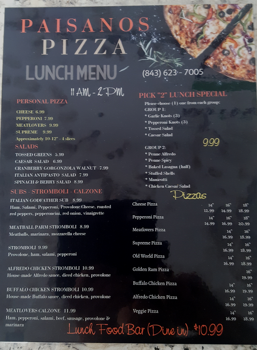 Paisanos Pizza Photo Menu 7