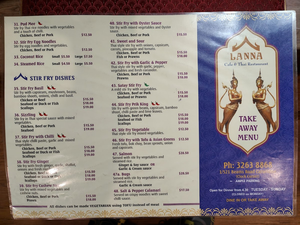 Lanna Thai Restaurant Photo Menu 4