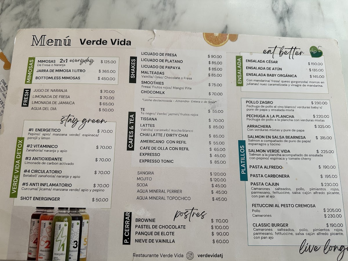 Verde Vida Restaurante Paseo del Río Photo Menu 6