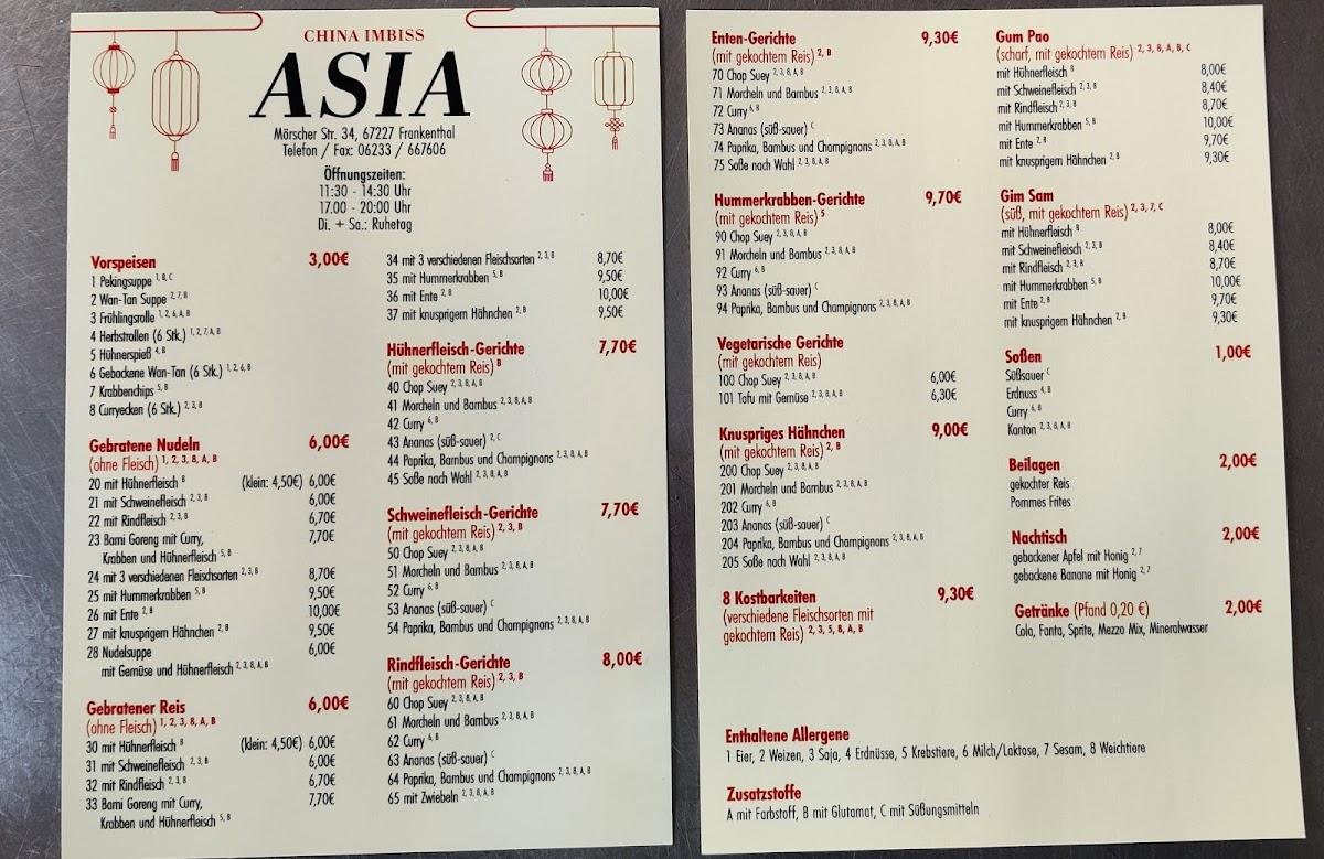 Asia Photo Menu 2